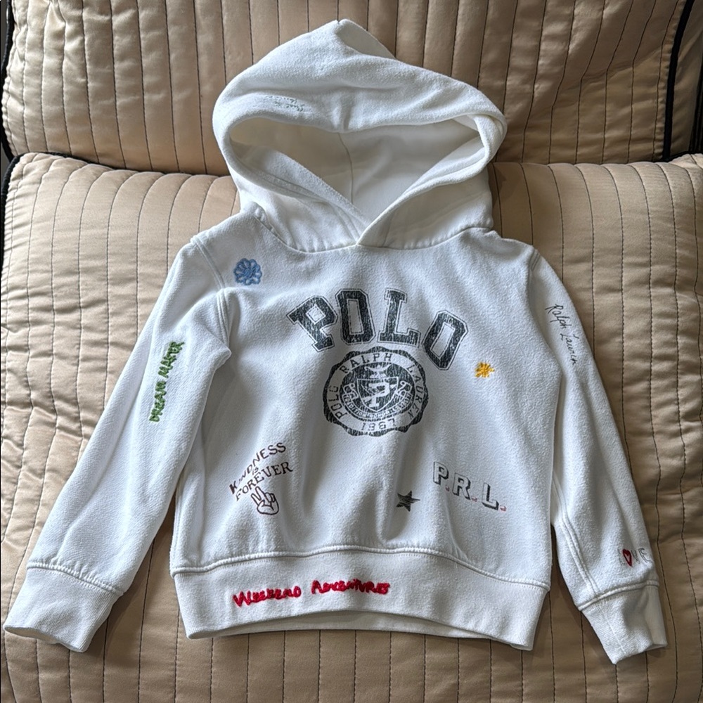 Polo by Ralph Lauren kids White Sweatshirt with Ribbed Cuffs